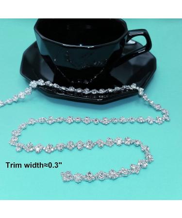 Yhsheen 1 Yard Rhinestone Trim Crystal Chain for DIY Decoration & Bridal Costume - Sliver-1 - Buy Online on GoSupps.com