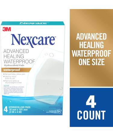 Nexcare Advanced Healing Hydrocolloid Pad AHD-04-CA Waterproof 3 in x 4 in (76 mm x 101 mm) 4/Pack - Buy Online on GoSupps.com