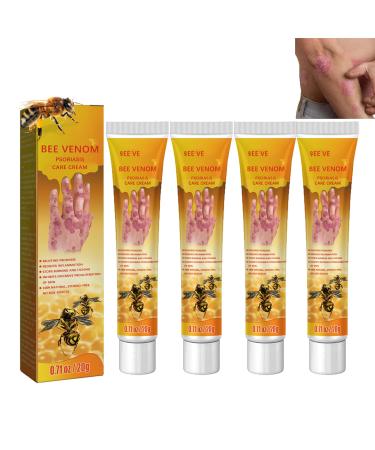 ROKOBN Bee Venom Psoriasis Treatment Cream New Zealand Bee Venom Professional Psoriasis Treatment Cream Soothing and Moisturizing Psoriasis Cream Psoriasis Treatment for Skin (4PCS)