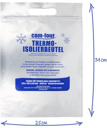 Com-Four 10x Travel Medication Bag - Insulin Cooler & Thermo-Isolating Bag for Heat Cold & Light Protection - Pack of 10 - Buy Online on GoSupps.com
