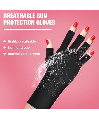 WLLHYF Anti UV Gel Nail Gloves - Fingerless Sun Protection Gloves 22cm-Black - Buy Online on GoSupps.com