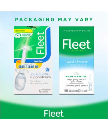 Fleet Liquid Glycerin Suppositories for Adult Constipation - 4 Count Pack - Banana Flavored - Buy Online on GoSupps.com