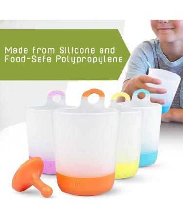 Puj Phillip Cups - Hangable Rinse-and-Play Reusable Plastic Fun Cups for Kids | Set of 4 with Grippy Hooks | Frustration Free Packaging | Multicolor 4 Count (Pack of 1) - Buy Online on GoSupps.com