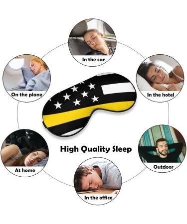 USA Thin Yellow Line Flag Sleep Mask - Adjustable Eye Cover for Sleeping and Travel - Buy Online on GoSupps.com