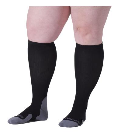 Sugar Free Sox Extra Wide Compression Socks to fit any calf size Premium Padded Footbed 15-20 mmHg (1 Pair) 3X