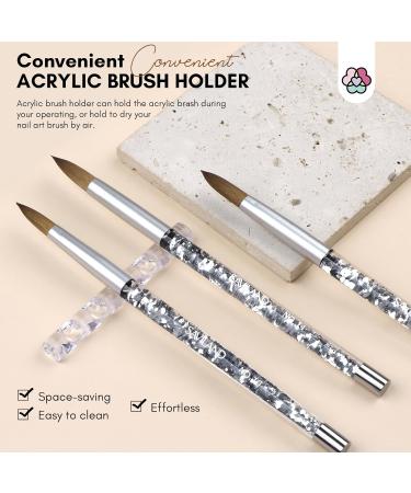 Saviland 4-Piece Acrylic Nail Brush Set with Holder & Cuticle Pusher - Nail Art Tools for Acrylic Powder, Extensions, and Carving | Home DIY and Salon Use - Buy Online on GoSupps.com