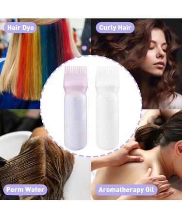 FYJLXF 2Pcs Root Comb Applicator Bottle 6 Ounce Hair Dye Applicator Brush Transparent Applicator Bottle with Graduated scale Hair Coloring Dye and scalp treament essential (Pink) - Buy Online on GoSupps.com