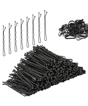 400PCS Bobby Pins Black Hair Pins For Women Hair Accessories For Women And Girls Premium Hair Pins For Buns With Box For All Hair Types(2 Inch) With 50 Pcs Thick Rubber Hair Bands