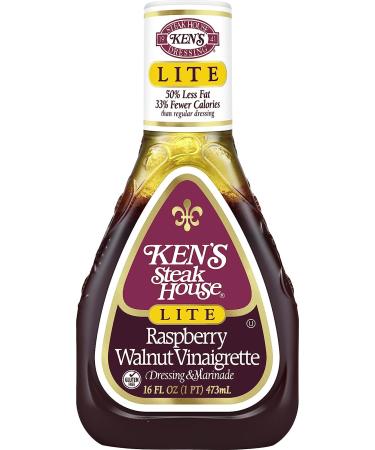 Ken's Steak House Lite Raspberry Walnut Vinaigrette 16 Fl Oz - Pack of 3 | Delicious Salad Dressing - Buy Online on GoSupps.com