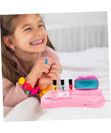 Housoutil 1 Set Nail Art Set Toy Girls Manicure Kit Nail Dryer Kidcraft Playset Nail Art Decoration Kit Nail Art Kit Glitter Powder Toys Nail Polish Plastic Make up Kit Child Pink - Buy Online on GoSupps.com