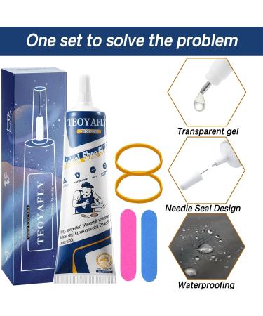 2oz Shoe Glue Sole Repair - Waterproof, Slow-Drying Transparent Glue for Shoes Repair - Professional Non-Hardening Glue for Worn Shoes, Boots, Heels - Buy Online on GoSupps.com