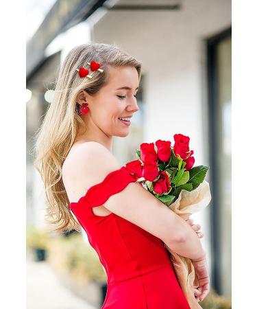 NVENF Heart Headband - Sparkling Rhinestone Hair Accessory for Valentine's Day, Wedding, Birthday Party - Red Heart Hair Hoop Photo Props - Buy Online on GoSupps.com