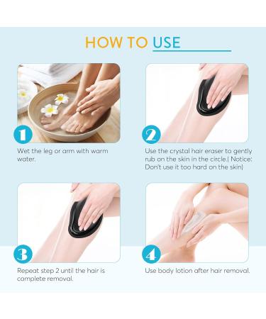 Magic Painless Crystal Hair Remover for Women and Men - Reusable Portable Epilator for Arms, Back, Legs - Black, 1 Pack - Buy Online on GoSupps.com