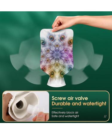 Peacock Feathers Hot Water Bottle - Colorful Rubber Pain Relief Bag for Cramps & Foot Warmer - Hot & Cold Therapy - Buy Online on GoSupps.com