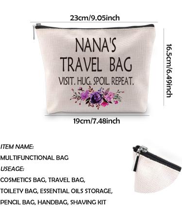 Nana's Travel Cosmetic Bag - Perfect Grandma Gift for Nana's Birthday and Mother's Day - Buy Online on GoSupps.com