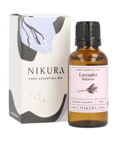 Nikura Lavender (Bulgarian) Essential Oil - 30ml | 100% Pure Natural Oils | Perfect for Sleep Aromatherapy Diffusers Humidifier Bath | Great for Self Care Skin Hair | Vegan & UK Made