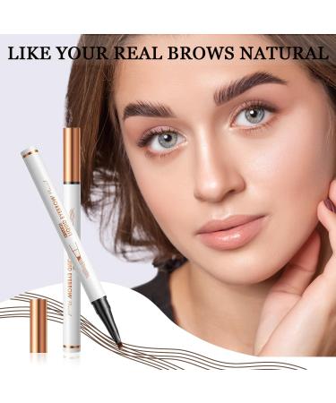 Microblading Eyebrow Pen - Waterproof & Smudge-Proof Brow Pencil for Women - Natural Hair-Like Finish Long-Lasting Dark Brown - Buy Online on GoSupps.com