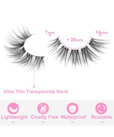 DIY Cat Eye Cluster Lashes Set - 9 Pairs of Natural Look Faux Mink Strips with Scissors - Clear Band for Individual Application - Buy Online on GoSupps.com