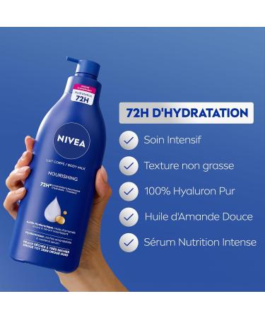 NIVEA Intense Hydration Body Lotion 72H (1 x 250ml) - Nourishing Body Lotion with Pure Hyaluronic Acid & Sweet Almond Oil - Moisturizing Body Cream for Dry to Very Dry Skin - Buy Online on GoSupps.com