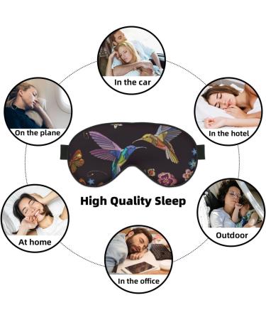 Shop Hummingbird Print Sleep Eye Mask - Soft Eyeshade Blindfold for Travel & Night Sleeping - Buy Online on GoSupps.com