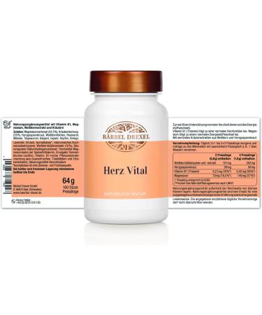 Heart Vital Tablets (160 pcs) - Hawthorn & Magnesium for Cardiovascular Health | Vegan Heart Vitamins by B rbel Drexel - Boost Blood Pressure Support - Buy Online on GoSupps.com