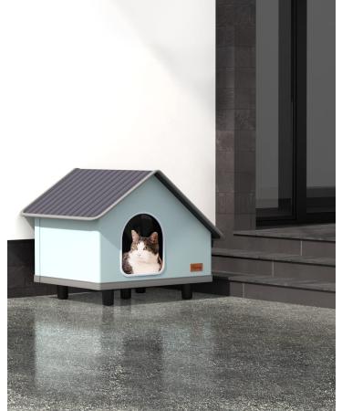 Toozey Weatherproof Heated Cat House with Pet Heating Pad - Indoor/Outdoor Shelter for Cats and Small Dogs - Buy Online on GoSupps.com