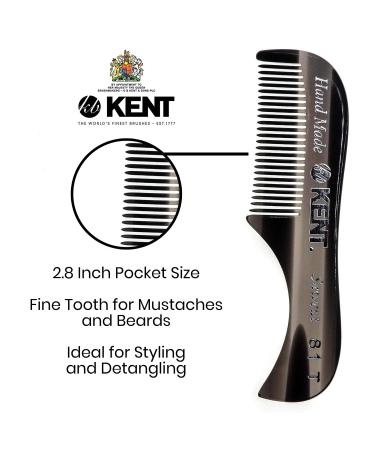 Kent Graphite Beard Combs Set - 3 Piece Beard Care Kit for Men, Travel and Home Use - Buy Online on GoSupps.com