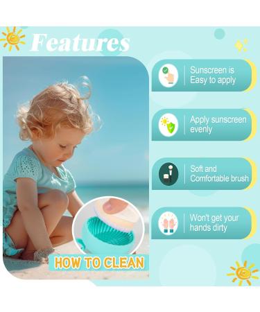 Kids Sunscreen Applicator Set - 2pcs Sunblock Brush with Protective Lid & Cleaning Kit | Perfect for Easy Sun Lotion Application (Green - Buy Online on GoSupps.com