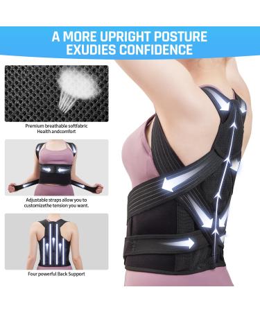 Posture Corrector for Women - Adjustable Breathable Back Brace for Scoliosis & Body Correction (Waist 34-41 - Buy Online on GoSupps.com