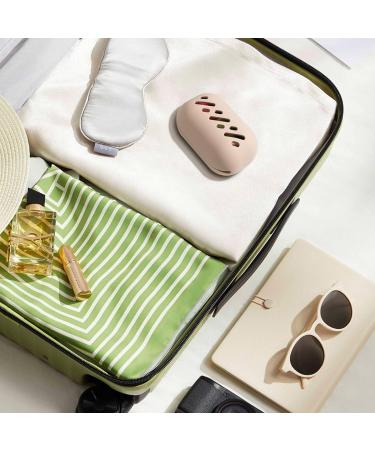 FERYES Large Silicone Makeup Sponge Holder - Portable Double Sided Beauty Blender Case in Khaki - Buy Online on GoSupps.com