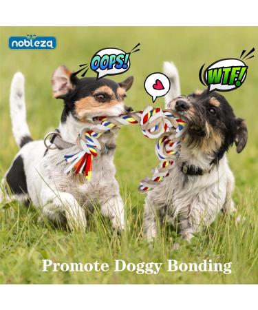Nobleza 100% Cotton Dog Toy Rope - Promote Dental Health & Mental Wellness for All Dog Types (Beige & Braun L - 53cm) - Buy Online on GoSupps.com