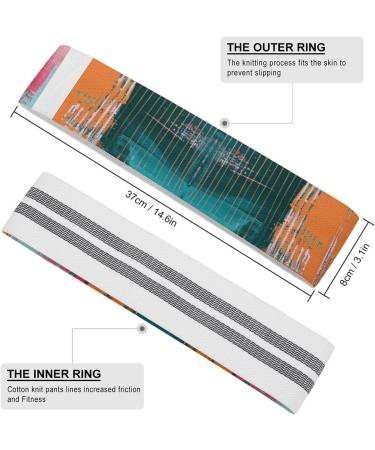 Buy Orange & Teal Pattern Resistance Bands | Fabric & Elastic Exercise Bands for Leg Workouts - International Shipping Available - Buy Online on GoSupps.com