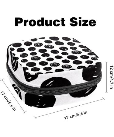 Hand-Painted Black Women's Napkin Storage Bag | Portable Menstrual Cup with Zipper - Stylish & Practical for Teens & Women - Buy Online on GoSupps.com