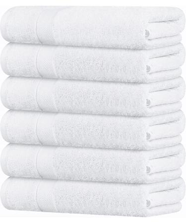 Wealuxe White Bath Towels 24x50 Inch, Cotton Towel Set for Bathroom, Hotel, Gym, Spa, Soft Extra Absorbent Quick Dry 6 Pack White 24x50 Inch - Medium