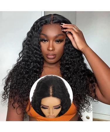 Healthair Wear and Go Glueless Wigs Human Hair Pre Plucked Pre Cut Lace 4x4 Deep Wave Lace Front Wigs Human Hair Bleached Knots Closure Wigs for Black Women Human Hair (22inch  Glueless Deep Wave Wig) 22 Inch Glueless De...