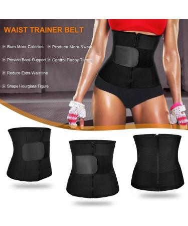HKDYWTNB Back Brace Lumbar Support Waist Trainer Belt Tummy Control Waist Cincher Trimmer Sauna Sweat Slimming Waist Belt Medium Black - Buy Online on GoSupps.com