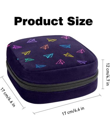 Portable Period Pocket - Cartoon Sanitary Napkin Storage Bag for Women & Teens | Rosy Yellow & Blue Design - Buy Online on GoSupps.com