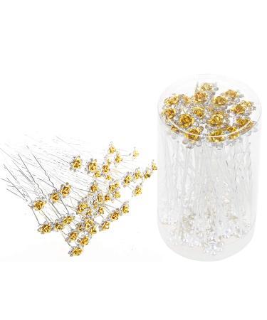 40 Pcs Yellow Crystal Rhinestone Hair Pins for Bridal Wedding & Sweet Sixteen - Buy Online on GoSupps.com