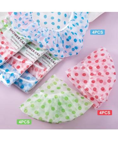 PAGOW 12pcs Reusable Waterproof Shower Caps - Flower Printed Hair Hat for Women, Men, Kids - Multicolor, 3 Types - Ideal for Home and Salon Use - Buy Online on GoSupps.com