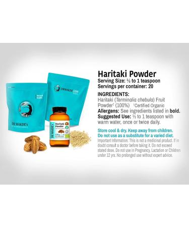 Organic Haritaki Powder - 100g | Pure Raw & Dried | Ayurvedic Herb by Dr. Wakde | Vegan | Same Day Dispatch - Buy Online on GoSupps.com