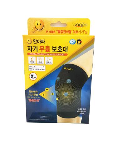 Anapa Pain Relief Knee Sleeve Leg Support Magnetic Ore Therapy Certificated KFDA (XL(14.97 17.32 in))