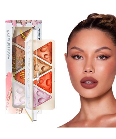 Linsition Highlighter makeup 4-Color Waterproof Powder - Natural Glow Powder Highlighters for the face Bright Shimmer Face Highlighters for cheeks and eyeshadows