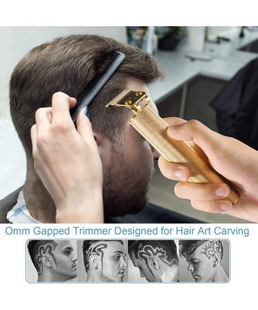 Professional Electric Hair Clippers for Men - Waterproof Rechargeable Haircut Kit with T Blade Trimmer and Guide Combs - Gold - Buy Online on GoSupps.com