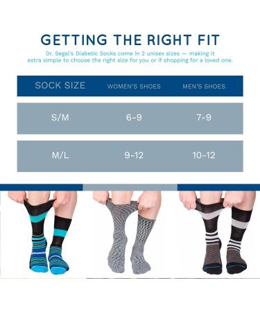 Dr. Segal's Non-Binding Socks - 3 Pack M/L - Blue/Black/Space Grey - Medium/Large - Buy Online on GoSupps.com