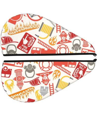 Firefighter Icons Microfiber Hair Towel - Super Absorbent Coral Velvet Wrap for Long Curly & Thick Hair - Buy Online on GoSupps.com