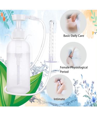 Vaginal Douche Cleaner Set - 300ML Enema with 3 Nozzle Tips for Men & Women | Anti-Reflux Colon Cleanse - Buy Online on GoSupps.com