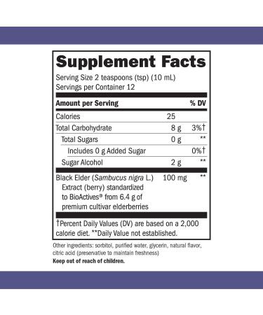 Nature's Way Sambucus Sugar-Free Elderberry Syrup 4 Oz - Immune Support Formula - Buy Online on GoSupps.com