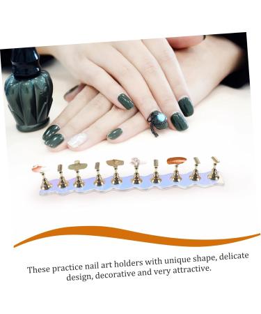 FRCOLOR 1 Set Nail Tools Press on Artificial Nails Stand Press on False Nails Holder Press on Faux Nails Holder Nail Art Practice Stand Nails Tips Practice Stand Wave Metal Nail Frame - Buy Online on GoSupps.com