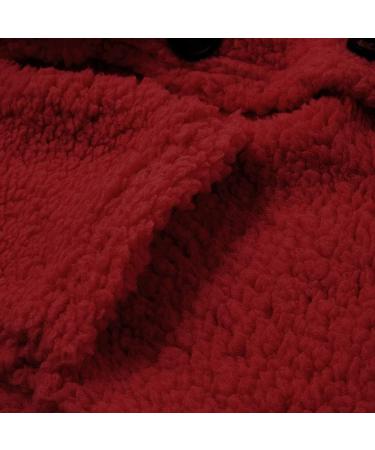 Hanxiulin Women's Fleece Plush Jacket - Fluffy Warm Zipper Wool Sweater | Winter Color Variants | Loose Slim Light Quilted Trench Coat 4XL Red - Buy Online on GoSupps.com