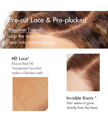 Water Wave Honey Blonde Lace Front Wig - 18 Inch Glueless Human Hair Pre Plucked & 180% Density | Yddm 5x5 HD Lace Wigs - Buy Online on GoSupps.com